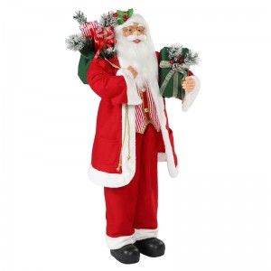 30 ~ 110cm Navidad de pie Santa Claus con bolsa de regalo adorno decoración tradicional fiesta figurilla colección serienavidad