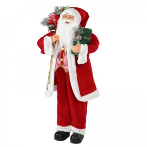 30 ~ 110cm Navidad de pie Santa Claus con bolsa de regalo adorno decoración tradicional fiesta figurilla colección serienavidad