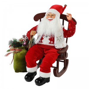 Silla de 55 cm Animada Papá Noel con luz Navidad Ornamento Estatuilla Decoración de Navidad Muñecas COLECCIÓN DE VACACIONES Inicio Regalos