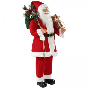 30 ~ 110cm Navidad de pie Santa Claus con bolsa de regalo adornos decoración tradicional figurilla colección serienavidad
