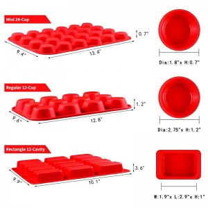 Moldes redondos rectangulares de mollejo de silicona, suministros para hornear