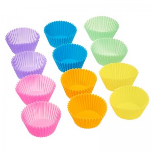 Muffin de cupcake de silicona antiadherente, tazas para hornear