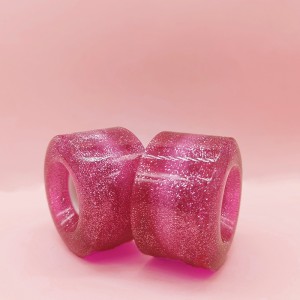 Material de patín de pat skate personalizado Material PU transparente Polvo del brillo con LED