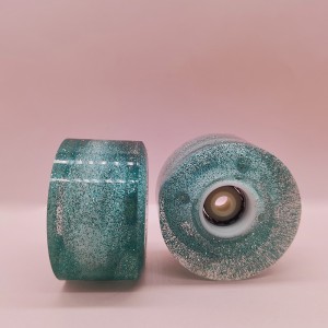 Material de patín de pat skate personalizado Material PU transparente Polvo del brillo con LED