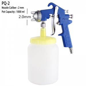 PAQ-2 Air Spray Gun 2.0 mm Boquilla OEM Fábrica de plástico Metal de alta eficiencia Atomización de alta eficiencia Herramientas de pinturaneumática para automóviles y muebles