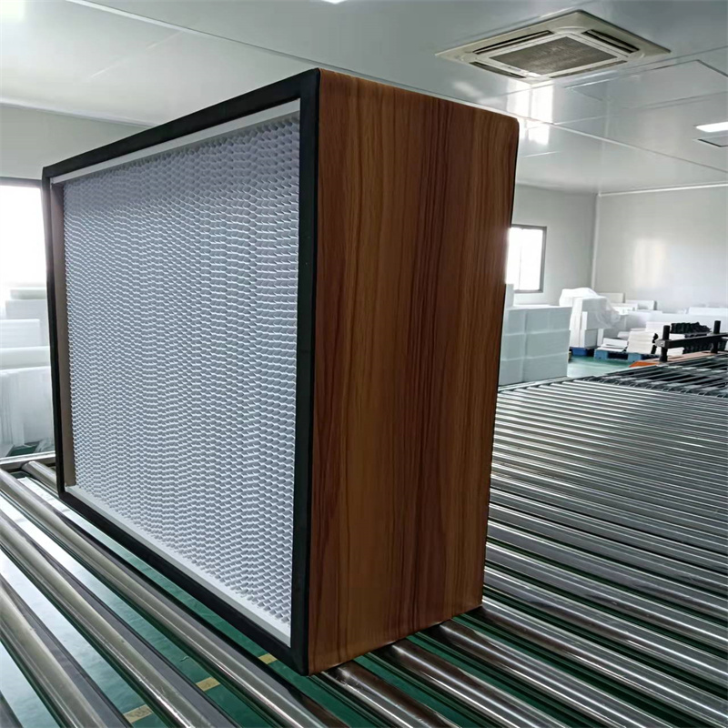Marco de madera Habitación limpia personalizada Pleat HVAC HVAC HEPA Filtro con velocidad de aire estable