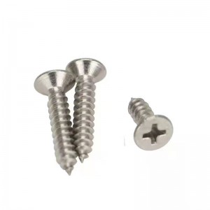 201 de acero inoxidable Cabezal de la cabeza de la cabeza auto-toques de la cabeza plana del tornillo auto-toques de la cruce personalizada auto-tapping