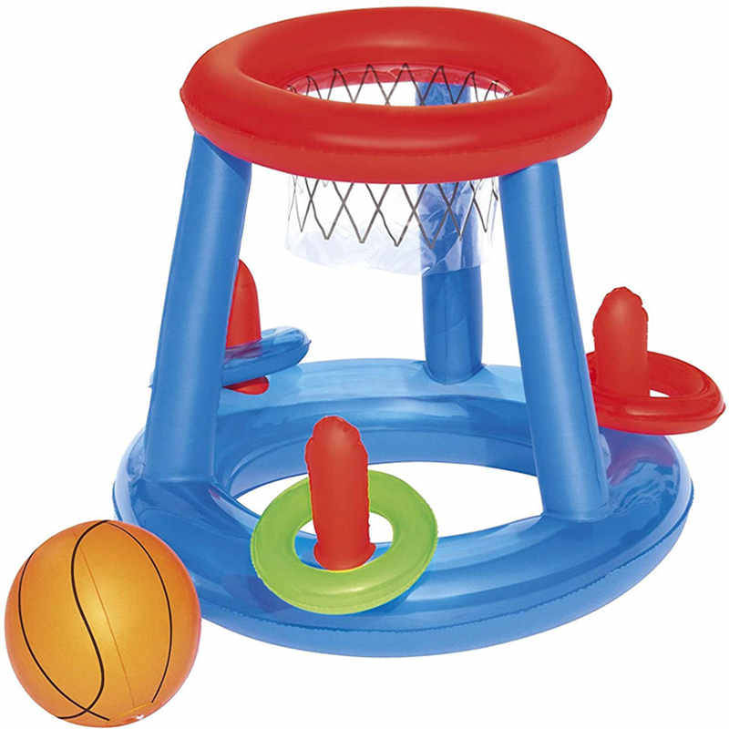 Juego de aro de baloncesto flotante de la piscina inflable, juguete de juego de piscina, soporte de baloncesto de agua inflable