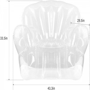 Sofá inflable transparente de PVC, cuarto de ocio del balcón del dormitorio, silla plegable inflable individual