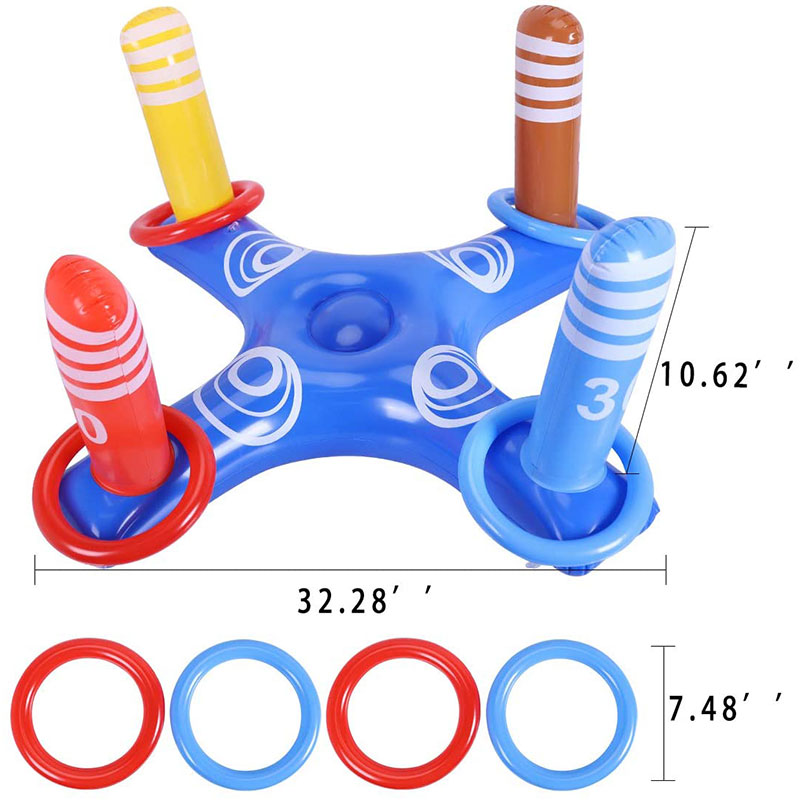 Juego de juguetes de agua del anillo denatación flotante, juego de lanzamiento de anillo inflable, fiesta de juego al aire libre para interiores para adultos para adultos