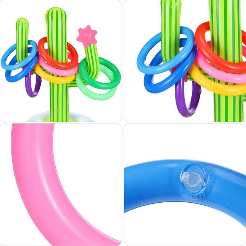 Juego de lanzamiento de anillo de cactus inflable Flotante, Cactus Game Float