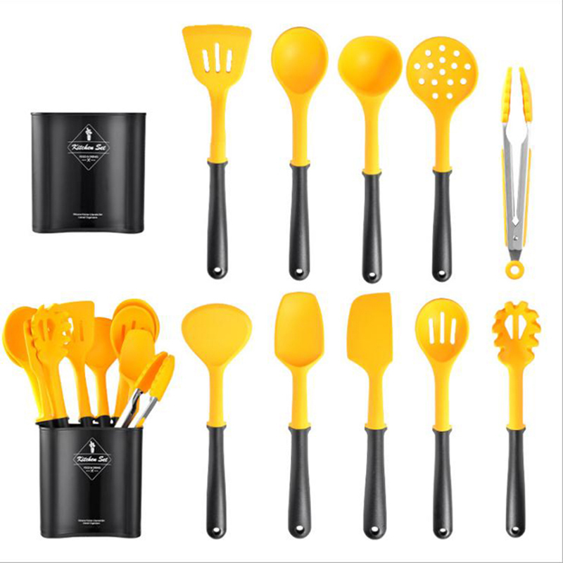 10 PC Accesorios de cocina resistentes al calor Herramientas de cocina antiadherentes Utensilios de utensilios de cocina de silicona