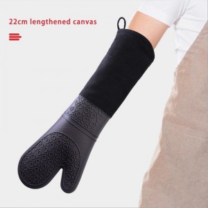 Guantes resistentes al calor de la cocina parrilla para hornear alimento de grado silicona anti-escaladera aislamiento de calor mitts de horno de silicona