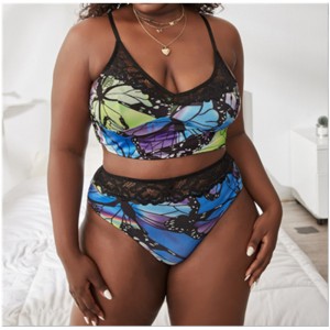 Nuevo juego de ropa interior cómoda impresa en encaje: al por mayor de fábrica