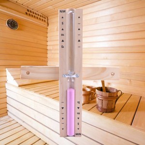 fábrica al por mayor 5 15 minutos Eco colorido Colorido Rotatable Hourglass Wood Sauna Sand Temper