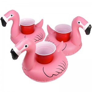 mini portavasos inflable flamingo bebida flotante agua de bebida asiento