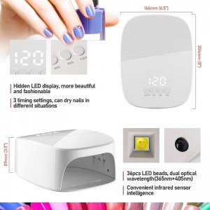 M&r P30Pro Lámpara de uñas LED UV inalámbrica, 60 W recargable UV Luz para uñas secador de uñas LED inalámbrico con puerto USB para teléfono y taladro de uñas, lámpara de uñas profesional para esmalte de uñas de gel