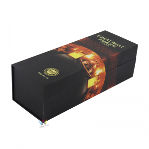 Cajas de regalo de vino 12.8x3.7x3.7, cajas de regalo de botella para licor, vino y champán, cajas de regalo plegables de cierre magnético,negro brillante