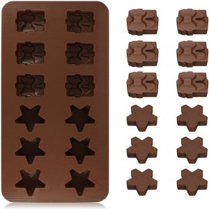 Moldes de chocolate para hornear a la estrella de silicona de alta calidad