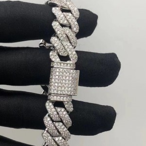 Joya de Tuochen Sterling Silver 925 con brazalete de piedra moissanite para hombre