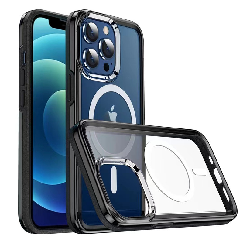 Adecuado para la caja magénica del iPhone 13, diseño de protección de carga rápida de diseño magnético transparente