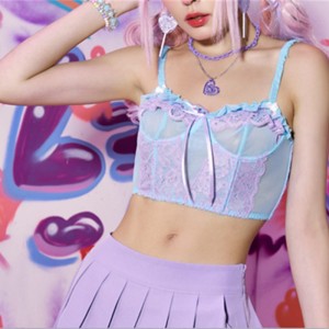 Corcha de encaje Torset Top Lace Insert Bustier con detalle de arco