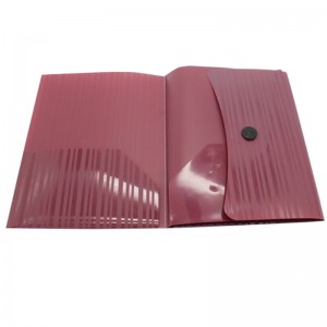 Bolsa de documento de botón de plástico PP de tamaño A4 para la escuela y la oficina