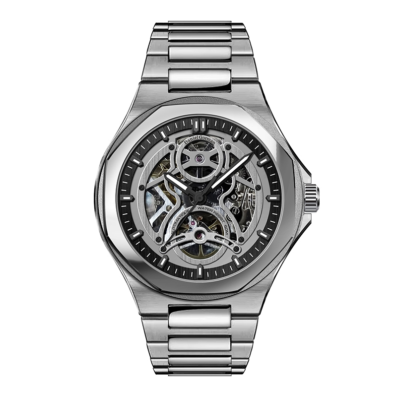 Daniel Gorman DG9111 Luxury Mechanical Hollow Out Watch Watch Watch Watch Watch Watch Watry Leisure Luminoso Store de acero inoxidable Reloj de lujo de lujo