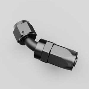 45 grados Aluminio One Piece Flujo completo Manguera giratoria End de aceite de combustible de aceite Fin