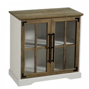 Gabinete de almacenamiento buffet de la sala de estar de comedor de cocina, 32 pulgadas, 2 puertas de doble estante, estilo contemporáneo