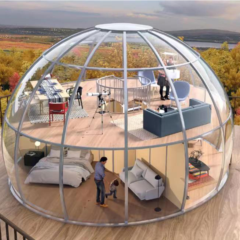 Tienda transparente de carpa geodesica de campamento al aire libre Tienda de domos de campamento para hotel Resort, acampar, actividades al aire libre
