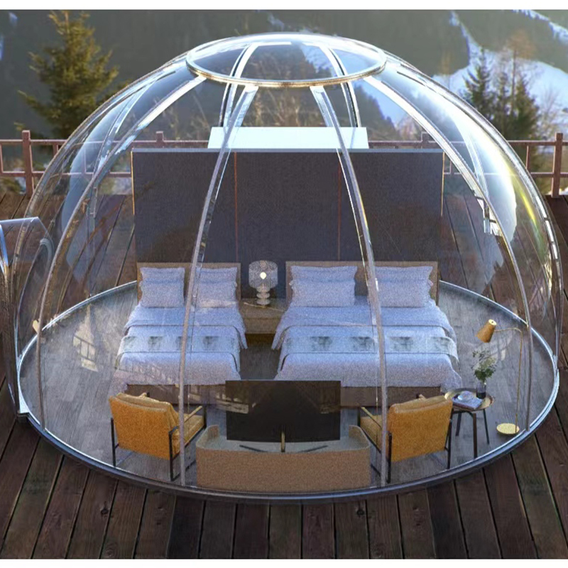 Tienda transparente de carpa geodesica de campamento al aire libre Tienda de domos de campamento para hotel Resort, acampar, actividades al aire libre