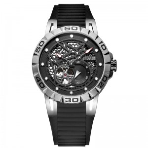 Baogela New Top Brand Luxury Men \\\\ skeleton Skeleton Mechanical Watch para hombres impermeables WRISTWATCH 6772 Negro
