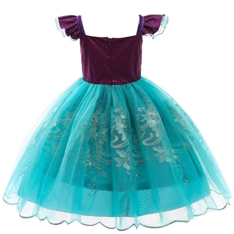 Niñas pequeñas sirenita ariel princess vestido halloween fantasía disfrazniñosniños carnaval carnaval ropa de fiesta vestida de verano