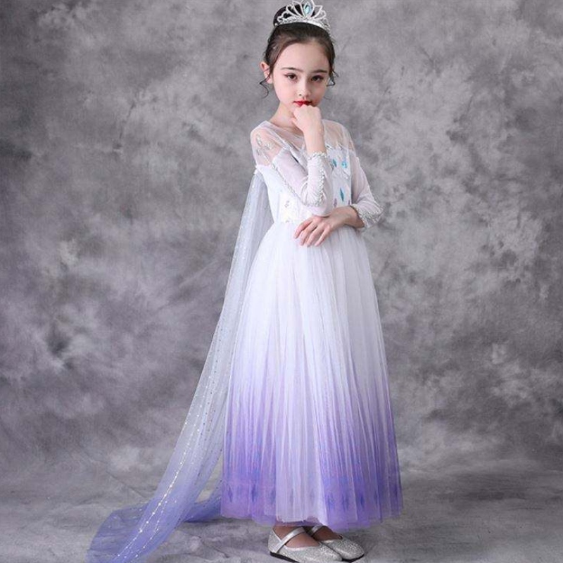 Cos110 Vestidos deniñas Princess Cosplay Elsa Dress Halloween Clothing Fancy TV&Traje de películas Niños