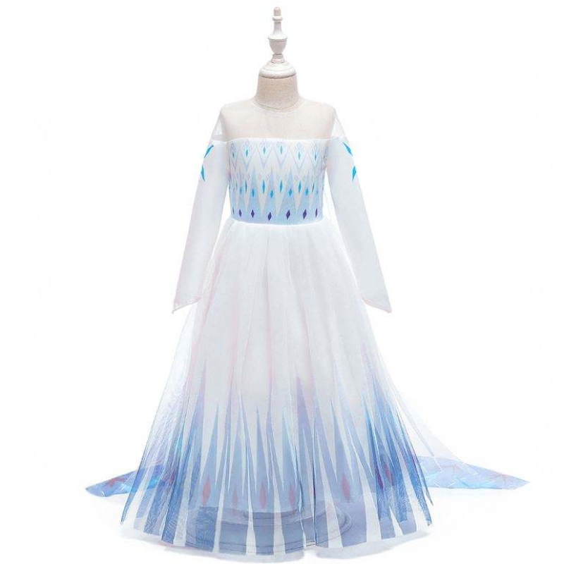 Baige New Design Girls Anna White White Cosplay Party Vestido up Princesa Elsa Película Children Clothen