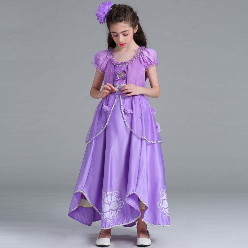 Baige Sophia Rapunzel Dress Lilac Girl Princess Dress Performance Halloween Princess Girl Cosplay