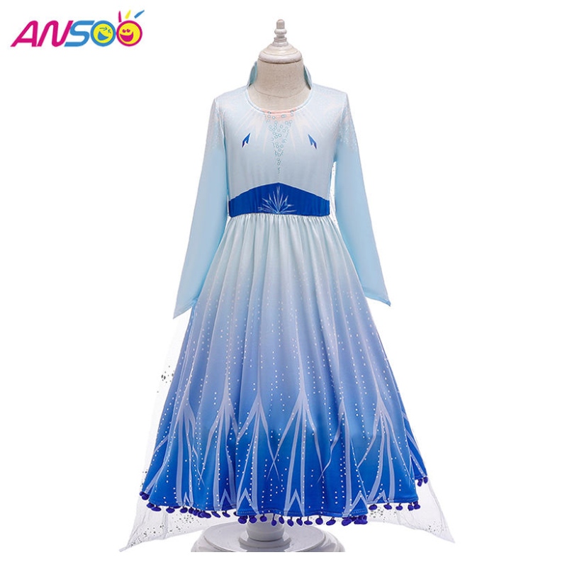 Ansoo Hot Sale Elsa Anna Cosplay Disfraz 3pcs A Set Girls Movie Princess Vestido paraniñas de 2 a 13 años