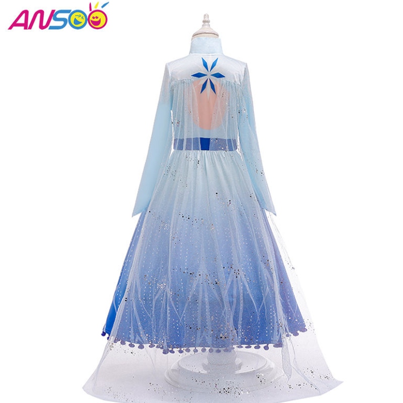 Ansoo Hot Sale Elsa Anna Cosplay Disfraz 3pcs A Set Girls Movie Princess Vestido paraniñas de 2 a 13 años