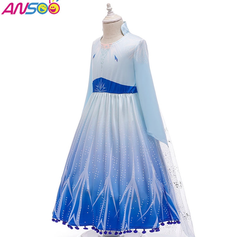 Ansoo Hot Sale Elsa Anna Cosplay Disfraz 3pcs A Set Girls Movie Princess Vestido paraniñas de 2 a 13 años