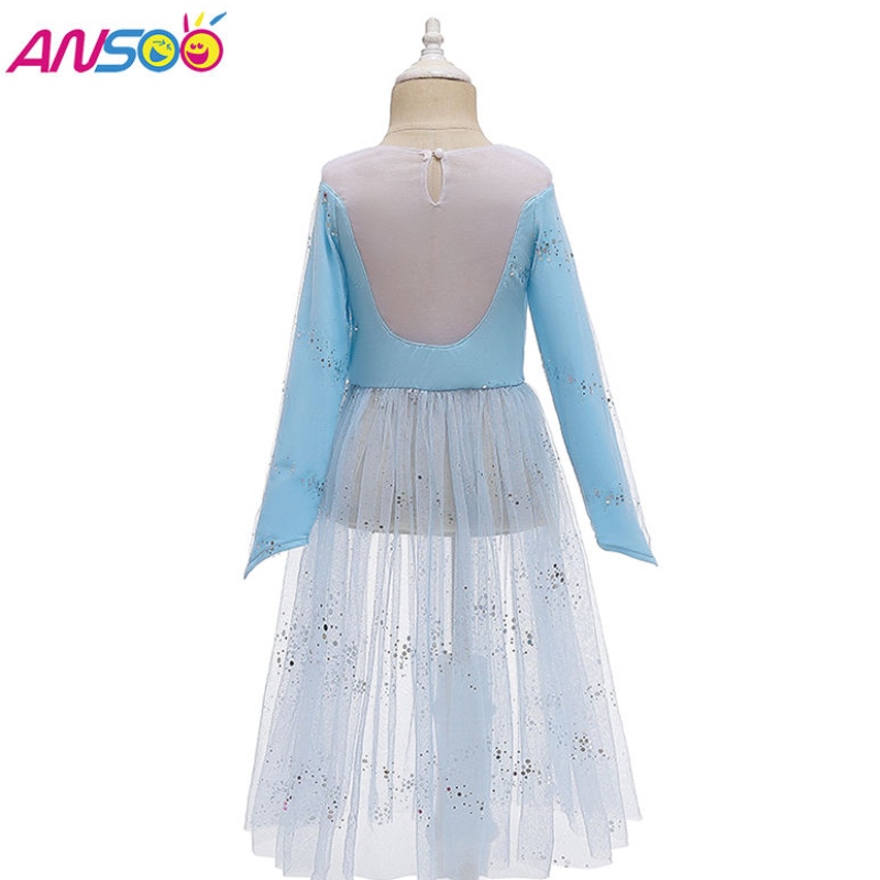 Ansoo Dress Up 2 Princess Elsa Anna Fashion Dress Disfraz Elsa 2 Película 2 Vestido paraniñas de 2 a 13 años