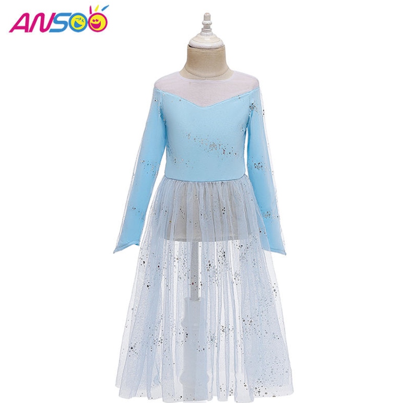 Ansoo Dress Up 2 Princess Elsa Anna Fashion Dress Disfraz Elsa 2 Película 2 Vestido paraniñas de 2 a 13 años