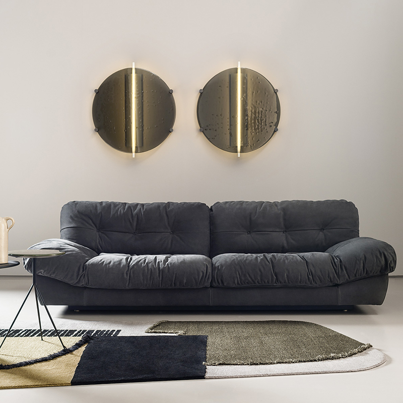 Diseño italiano Sofá perezoso Sofá de cuero Baxter Cloud Sofá Set Sectional Muebles Sala de estar