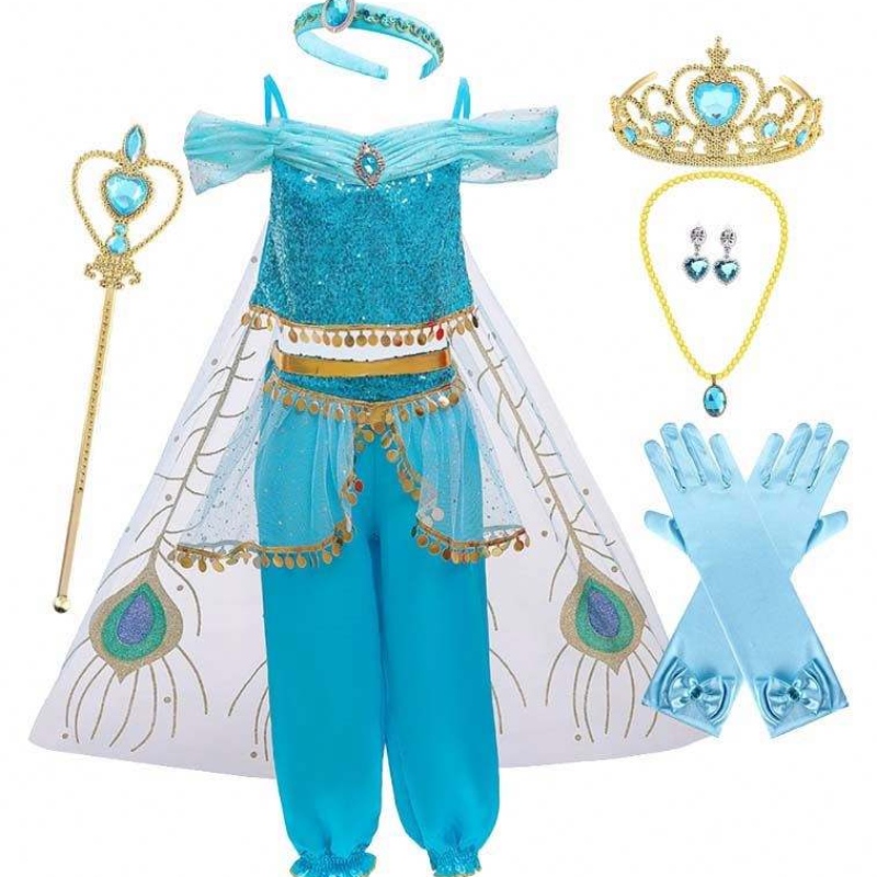 Anime Aladdin y Magic Lamp Aladdin Cosplay Disfraz de princesa Jasmine Belly Dancer Disfraz paraniña HCAL-001