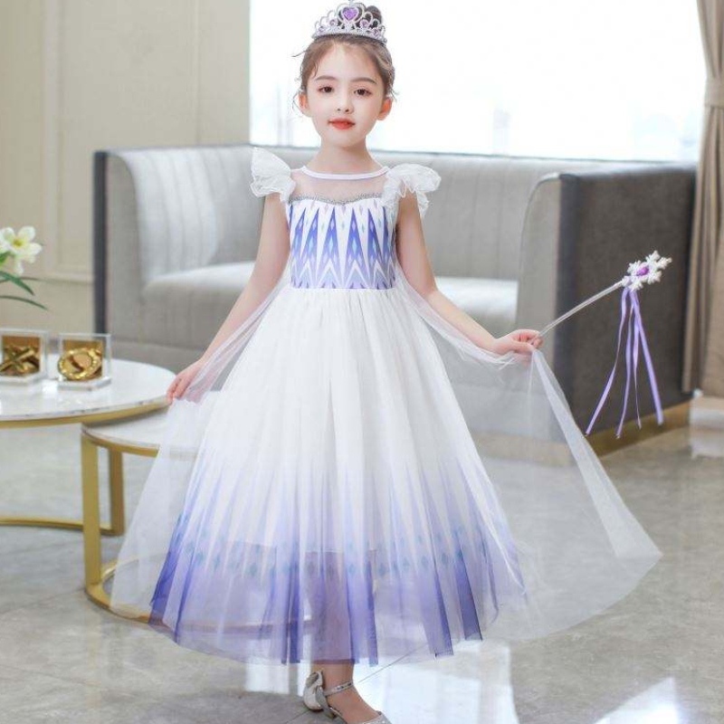 Vestido al por mayor 3-10 años de princesa Snowen Elsa Queen con accesorios Crown Braid Wand HCGD-029