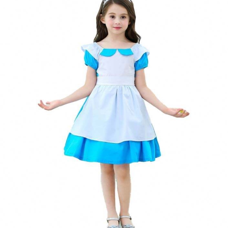 Disfraz deniños Ropa Blanca como Blanco denieve Alice Infant 100% algodón de 2 a 6 años paraniña Strap Girl Girl Princess Vestidos DGHC-029