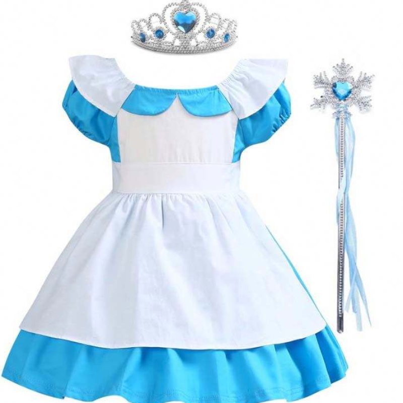 Disfraz deniños Ropa Blanca como Blanco denieve Alice Infant 100% algodón de 2 a 6 años paraniña Strap Girl Girl Princess Vestidos DGHC-029