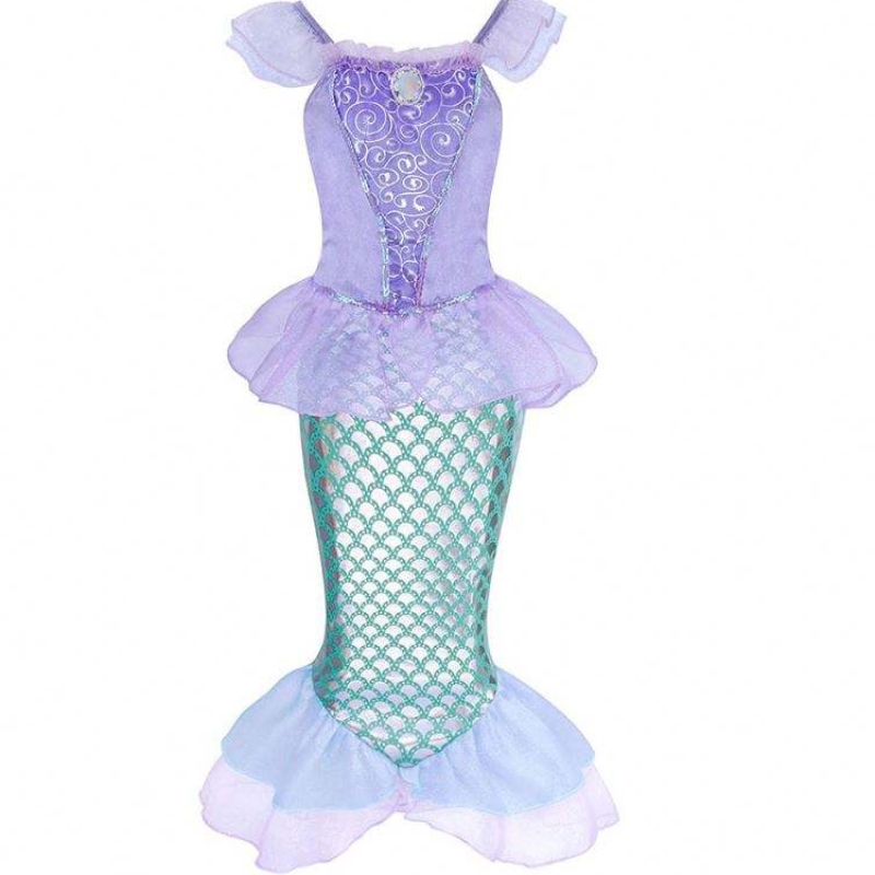 2021 Ropa paraniños Summerniñas Mermaid disfraz de princesa Vestidos de 3 a 10 años Vestidos impresos paraniños viejos DGHC-028