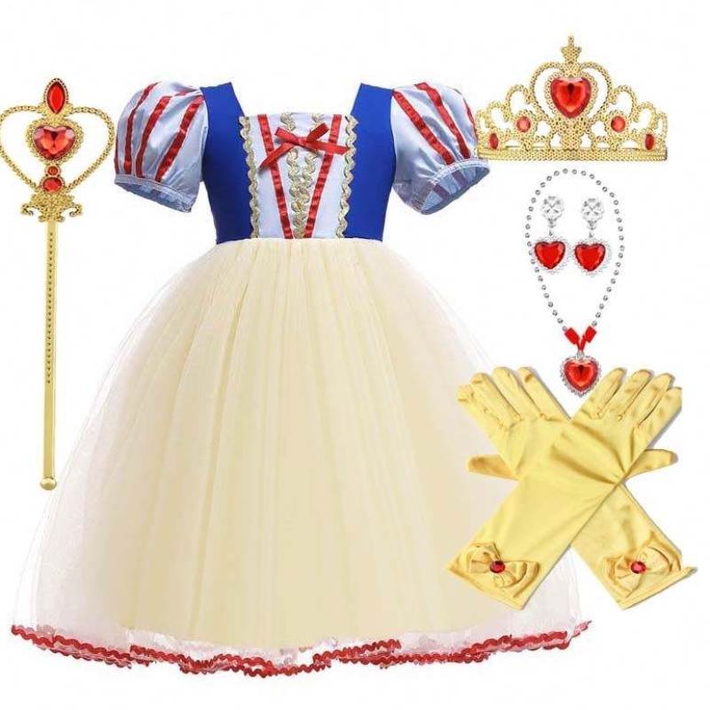 Disfraz de princesa clásica clásica de blancos comonieve