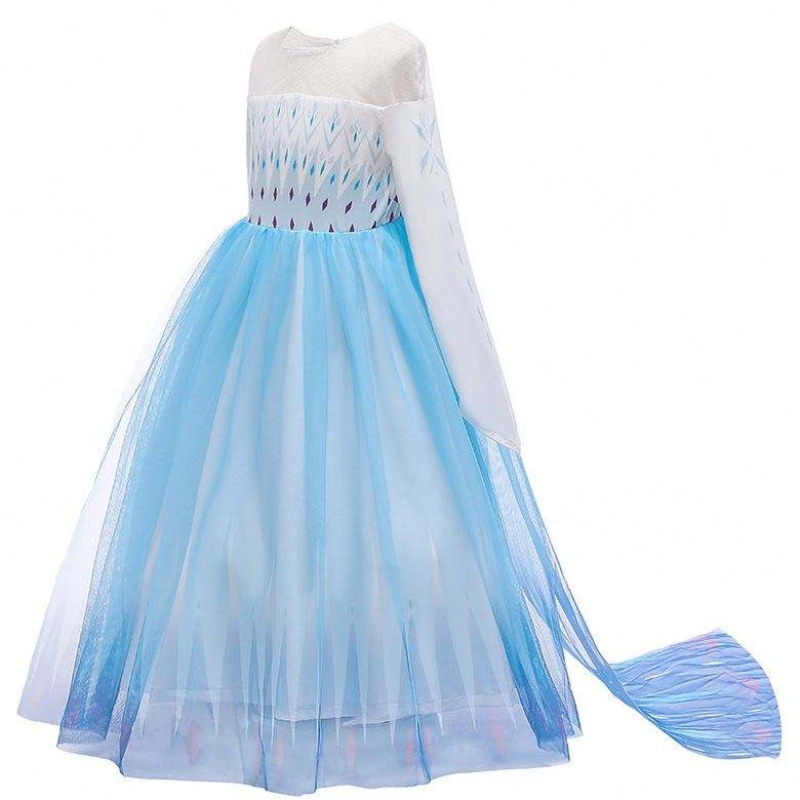 Atuendo de cosplay de fiesta de cumpleaños de Halloween Carnival ICE 2 Vestido Elsa de manga larga paraniñas HCGD-009